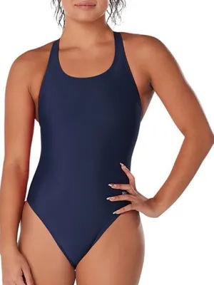 SPEEDO  ProLT Solid One Piece, Navy Blue, Size 30, NWT thumbnail 1