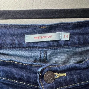 Levi's 515 Bootcut Jeans Dark Blue Denim Wash Mid Rise Zip Stretch Classic Sz 14 thumbnail 6