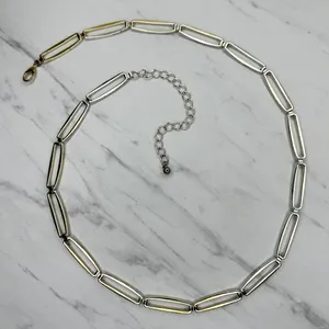 Skinny Silver Gold Chain Link Belt Large XL Two Tone ✨ thumbnail 2