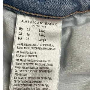 American Eagle AE Curvy Super High-Rise Baggy Straight Jeans Light Blue Size 16L thumbnail 10