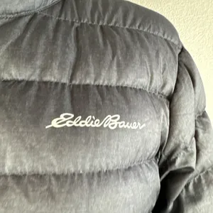 Eddie Bauer Womens EB650 Packable Down Puffer‎ Jacket S Small Charcoal Gray thumbnail 2