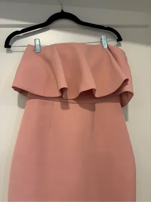 C/Meo Collective Pink Strapless Ruffle Midi Dress in Dusty Pink Size XS thumbnail 3