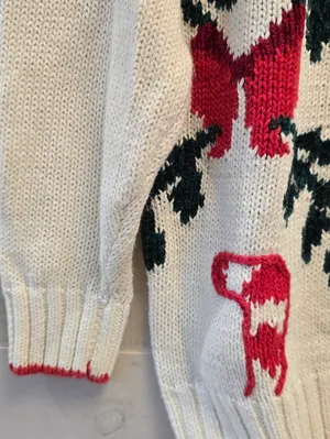 {M} Vintage Knit Christmas Sweater Red Size M thumbnail 2