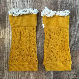 Mustard Yellow Lace Boot Socks thumbnail 2