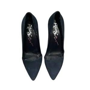 Alice + Olivia Stacey Bendet blue suede leather heels pumps 39.5 or 9 thumbnail 2