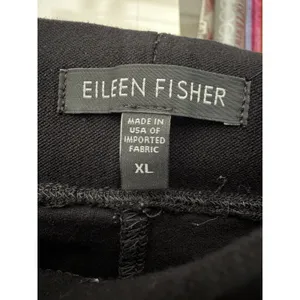 Eileen Fisher Straight Wide Leg Jersey Pants Women's Large‎ Black Stretch #YZ3-4 thumbnail 2