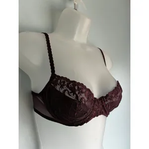 Vintage (01) Victoria's Secret Bra Lined Lace Plum 36A thumbnail 2