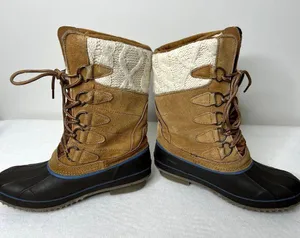 Khombu Cozy Pac Tall Lace Up Suede Knit Duck Boots thumbnail 7