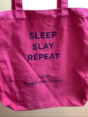 Sleep, Slay, Repeat Tarte Double Duty Canvas Bag, Preloved thumbnail 2