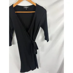 Lulus Black True Wrap Dress Size Small thumbnail 2