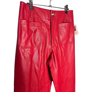 NWT Anthropologie‎ Maeve The Colette Faux Leather Crop Wide-Leg Pants Size 30 thumbnail 4
