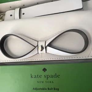 Kate Spade New York White Leather Bow Belt Bag Adjustable Fanny Pack L/XL‎ NEW thumbnail 3