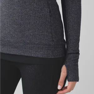 Lululemon Think Fast Long Sleeve Heathered Herringbone Heathered Black thumbnail 3