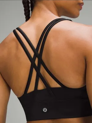 lululemon Energy Longline Bra - Shiny Black Size 2 thumbnail 2