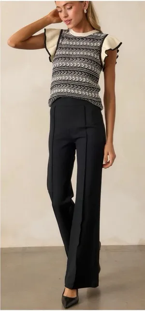 Spanx Pants M SPANXsmooth PerfectFit Black Ponte High Rise Flare Stretch Pull On thumbnail 1