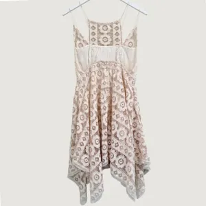 Free‎ People "Just Like Honey" ivory lace Mini dress Size 8 Boho Feminine thumbnail 4