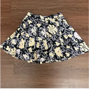Free People Floral Pleated Mini Skirt Black 2 thumbnail 2