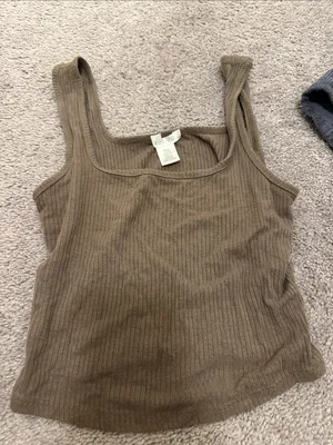 Cozy Ribbed Tank Top - green thumbnail 1