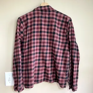 Madewell checkered button‎ down flannel long sleeved shirt women's L 100% cotton thumbnail 6