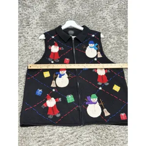 Vtg Designer Originals Studio Santa Ugly Sweater Vest 90’s Christmas Size 2X thumbnail 14