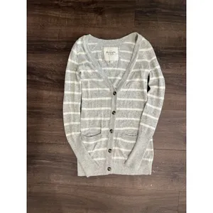 Abercrombie & Fitch Striped Cardigan Sweater V Neck Vintage Y2K SZ XS thumbnail 8