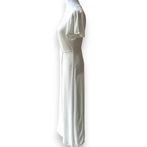 Lulus Heart of Marigold dress maxi party size S wrap white boho beach rehearsal thumbnail 9