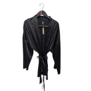 Skims WOVEN JACQUARD Medium SHORT ROBE onyx NWT thumbnail 4