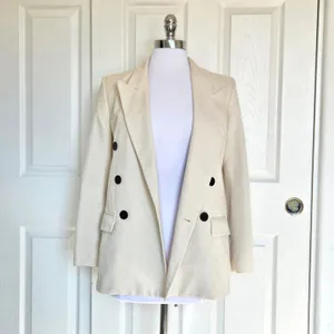 Isabel Etoile Marant Cotton Blend‎ Textured Blazer Jacket in Ivory Size 34 / XS thumbnail 16