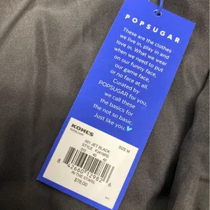 Popsugar puffer coat black block stripe Medium NWT thumbnail 12