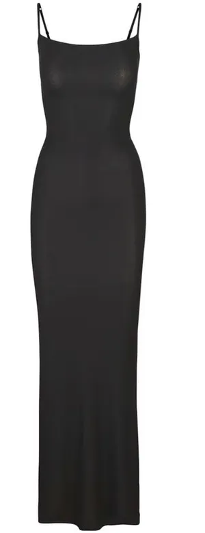 SKIMS Slip Long Dress Onyx Soft Lounge thumbnail 1