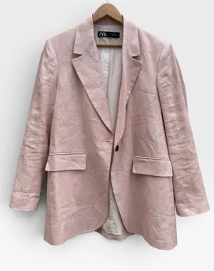 ZARA Linen Relaxed Blazer thumbnail 1