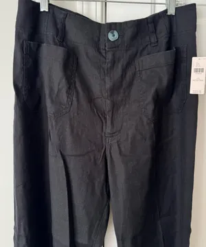 Anthropologie Maeve The Colette Linen Blend Wide-Leg Crop Pants, Size 33 Tall thumbnail 8