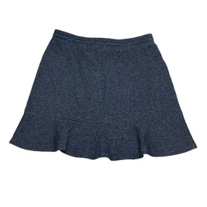 Loft Blue Grey A‎ Line Knee Length Skirt Size Medium Metallic Specs NWT thumbnail 3
