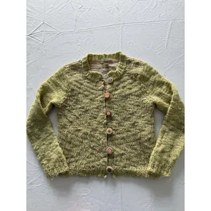 Apt. 9 Cardigan‎ Sweater Womens Medium Green y2k Wool Blend Chunky Knit Striped thumbnail 2