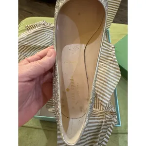 Kate Spade Dolores Silver‎ Gold Glitter Block Heel Pumps Women Size 6 Display thumbnail 11