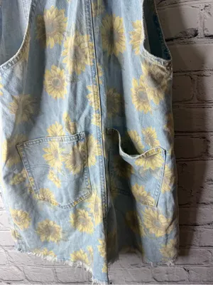 American eagle Sunflower Denim Overall Dress - Light Blue & Yellow small thumbnail 9
