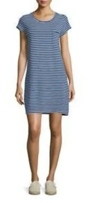 Joie Blue And White Striped Cotton Short Sleeve Pullover Mini T Shirt‎ Dress S thumbnail 1