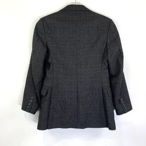 Polo Ralph Lauren Plaid Blazer Vintage Wool Gray USA Made thumbnail 11