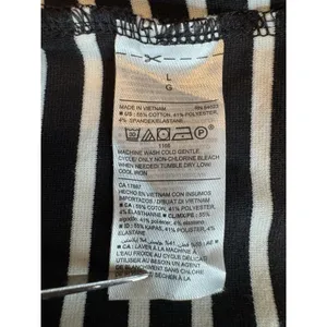 Old Navy Ponte Pencil Skirt Black Stripe Mini Cotton Stretch Coastal Nautical L thumbnail 5