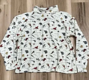 Northern Isles Vintage 90’s Africa Turtleneck Shirt Top Women’s Large thumbnail 1