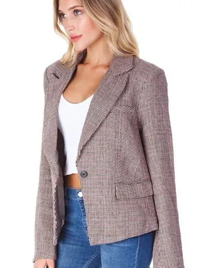Free People | Brown Tweed Blazer thumbnail 1