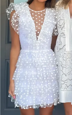 Majorelle Janey Mini Dress in White thumbnail 4