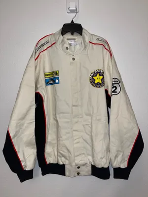 Nintendo Brand New Mario Kart Racing Jacket Large Cream Graphic Bomber thumbnail 8