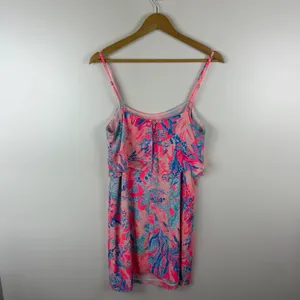 Lilly Pulitzer Lexi Slip Dress Medium Light Pascha Pink Preppy Tropical Resort thumbnail 6