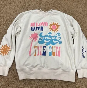 Aurelle Swim cream graphic crewneck thumbnail 2