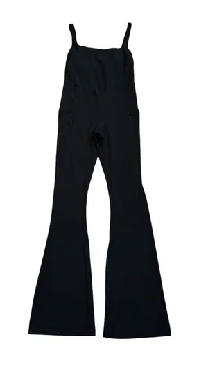 OFFLINE By Aerie Real Me XTRA Flare Leg Jumpsuit Black Athleisure thumbnail 1