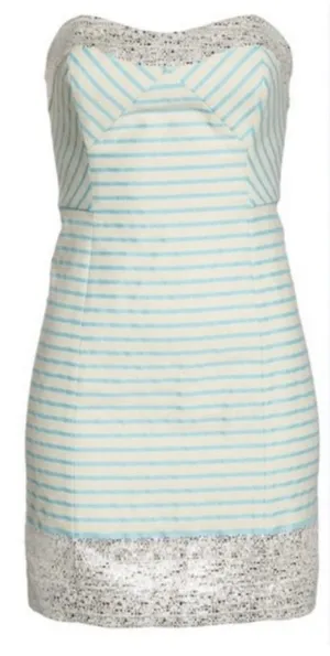 Lilly Pulitzer Remi Dress Bayview Stripe Metallic Dress Women's 0 Blue Horizon‎ thumbnail 1