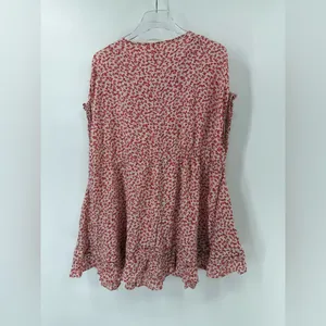 Free People One Fine Day Mini Dress in Tea‎ Combo Floral Vintage Tiered Sz small thumbnail 3