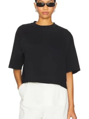Anine Bing Myers Cropped Tee in Black NWT thumbnail 1