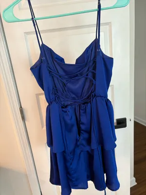 Blue Lucy in the Sky Dress Mini Satin thumbnail 3